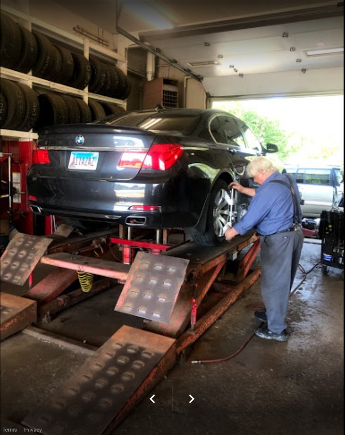 BMW on alignment rack